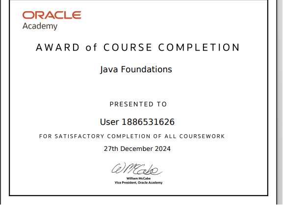 Oracle Completion Certification